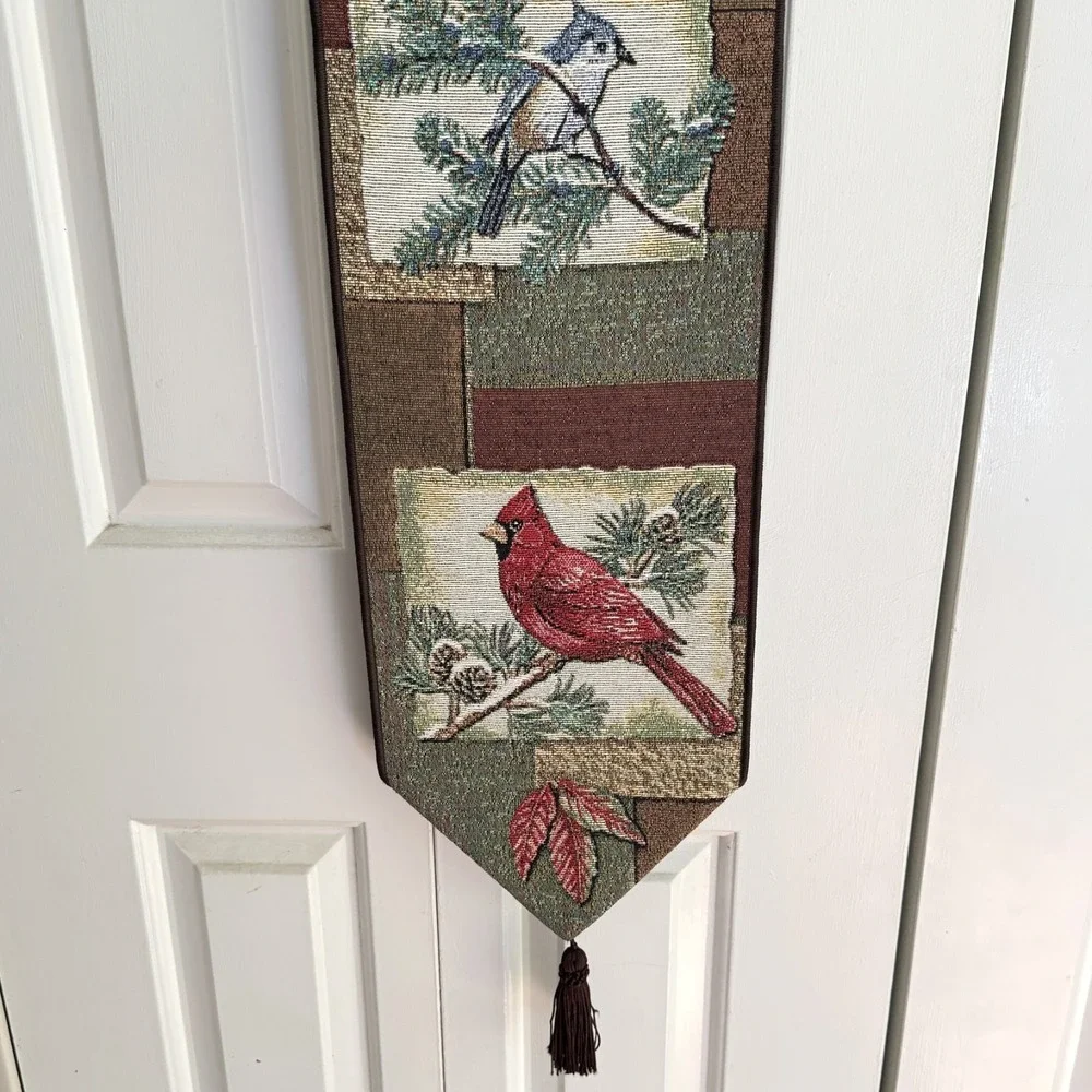 NFS Manual Woodworkers & Weavers Woodland Birds Bell Pull Tapestry Wall Hanging